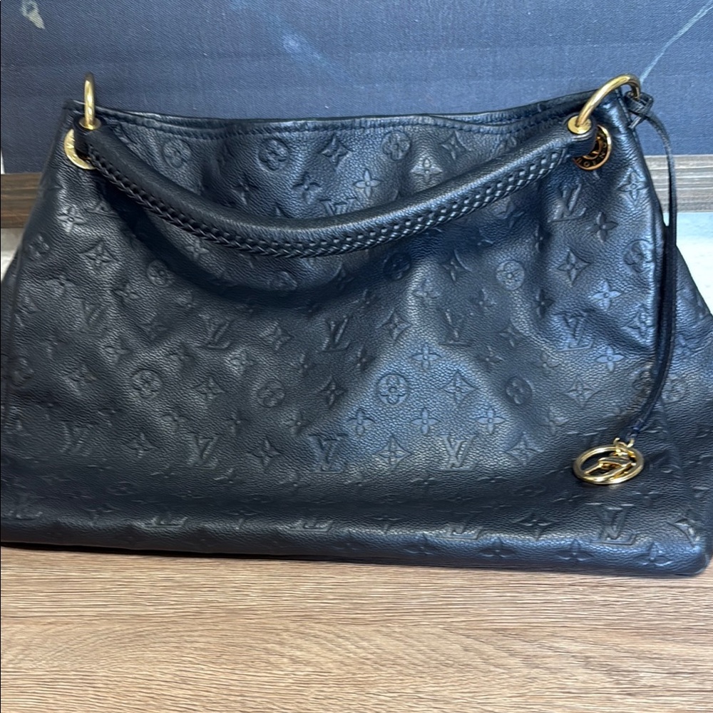 Louis Vuitton Black Embossed Hobo Bag